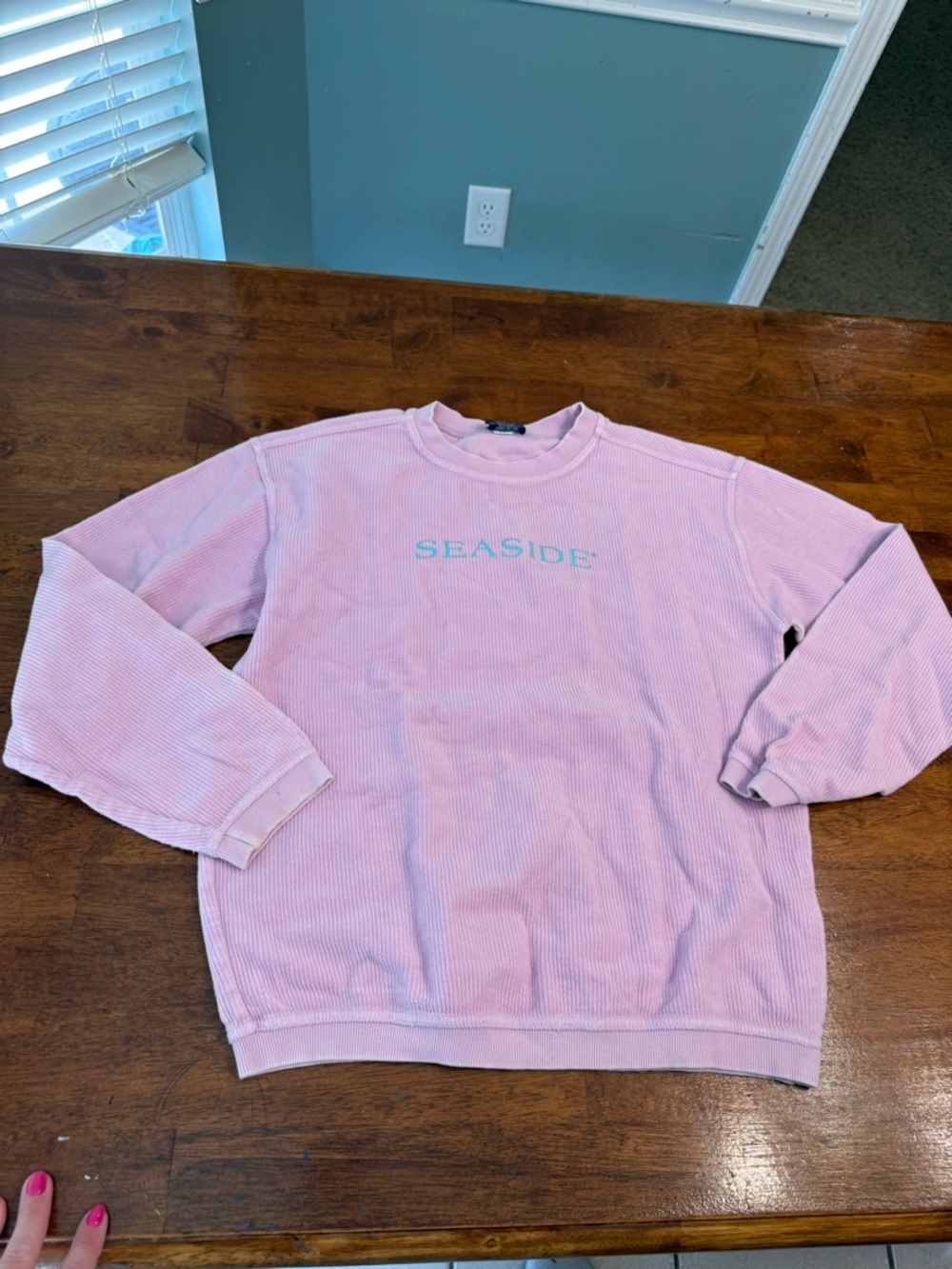The Seaside Style Pink Corded Crewneck Sweatshirt - Youth XL (16-18) SEE PHOTOS